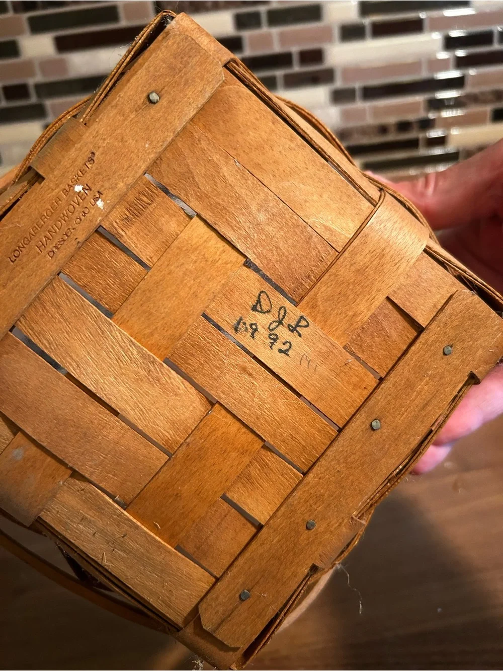 Vintage Longaberger Berry Basket with Handle - Brown